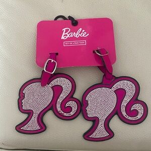 Barbie Pink and clear rhinestone Silhouette Bag Tags - NEW